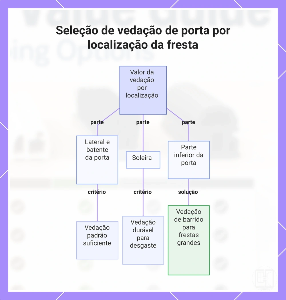 Seleção de vedação de porta por localização da fresta