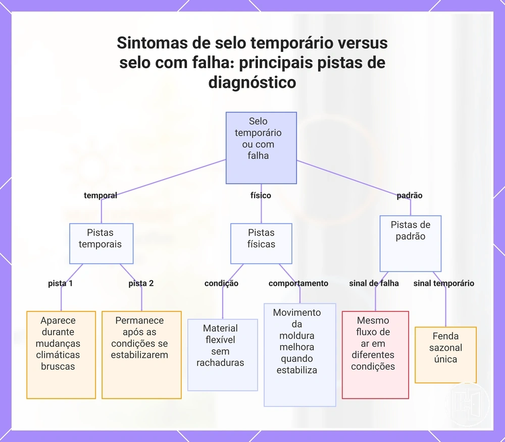Sintomas de selo temporário versus selo com falha: principais pistas de diagnóstico