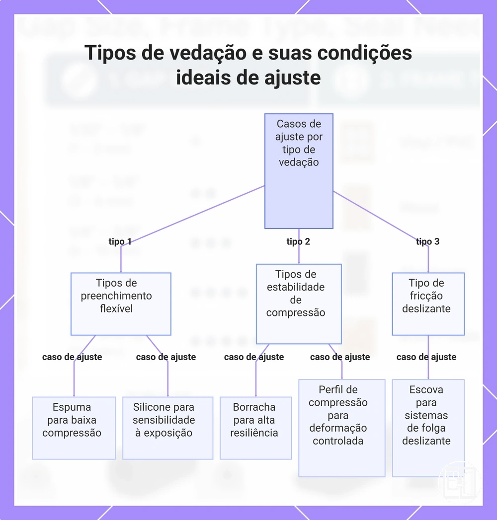Tipos de vedação e suas condições ideais de ajuste