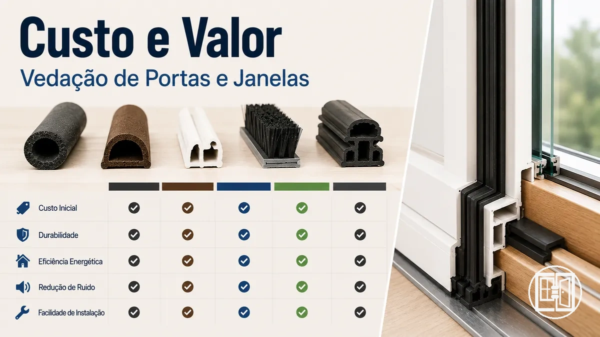 Comparação de custo e valor da vedação de portas e janelas para projetos de vedação residencial