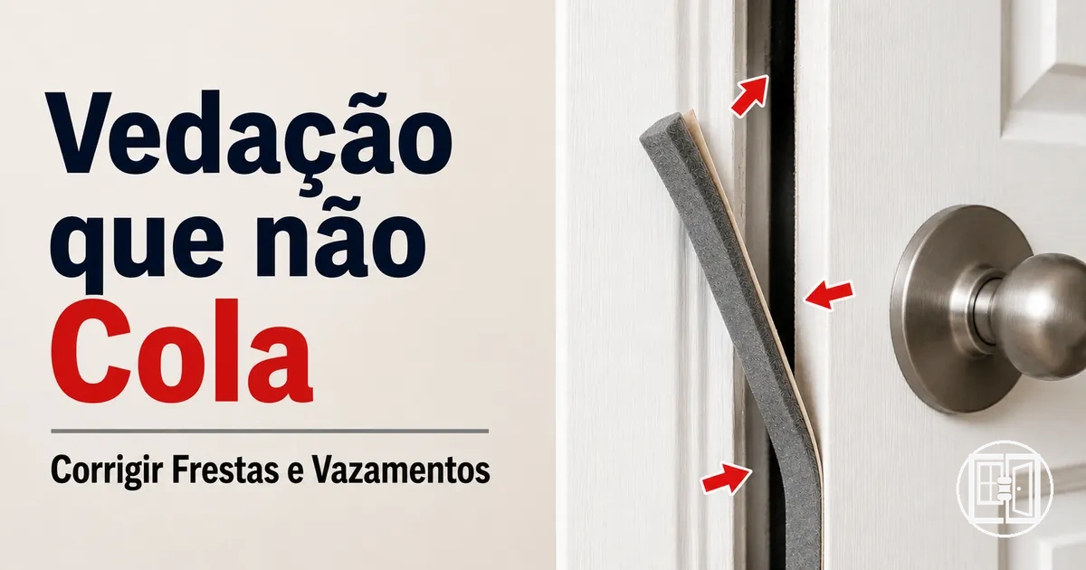 Falha de adesão da vedação causando frestas e vazamentos de ar em portas