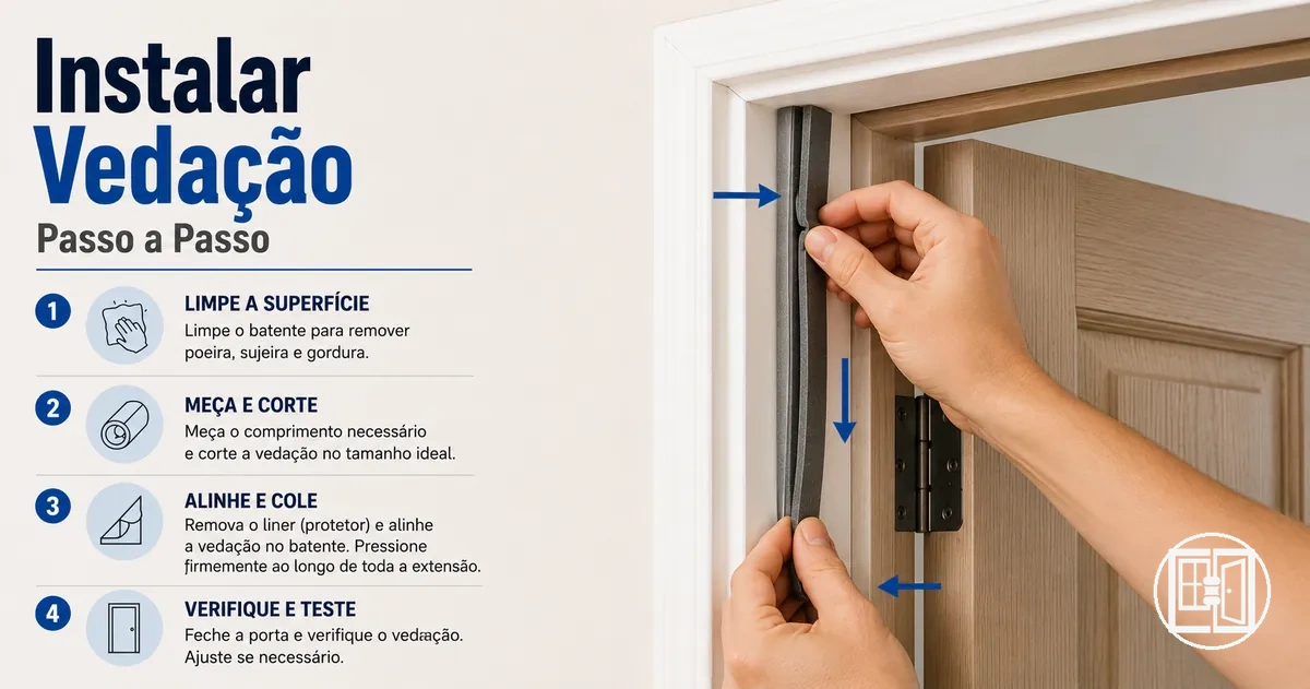 Instalação passo a passo de vedação em portas e janelas no batente da porta