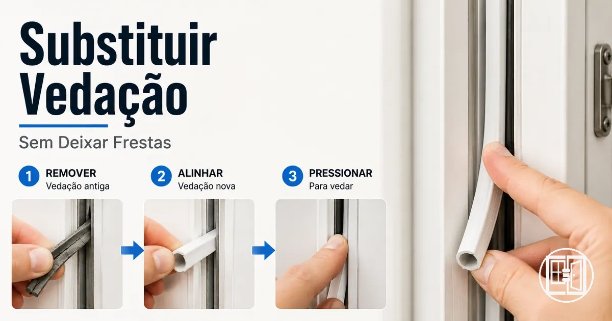Substituição de vedação antiga em portas e janelas para restaurar o selamento