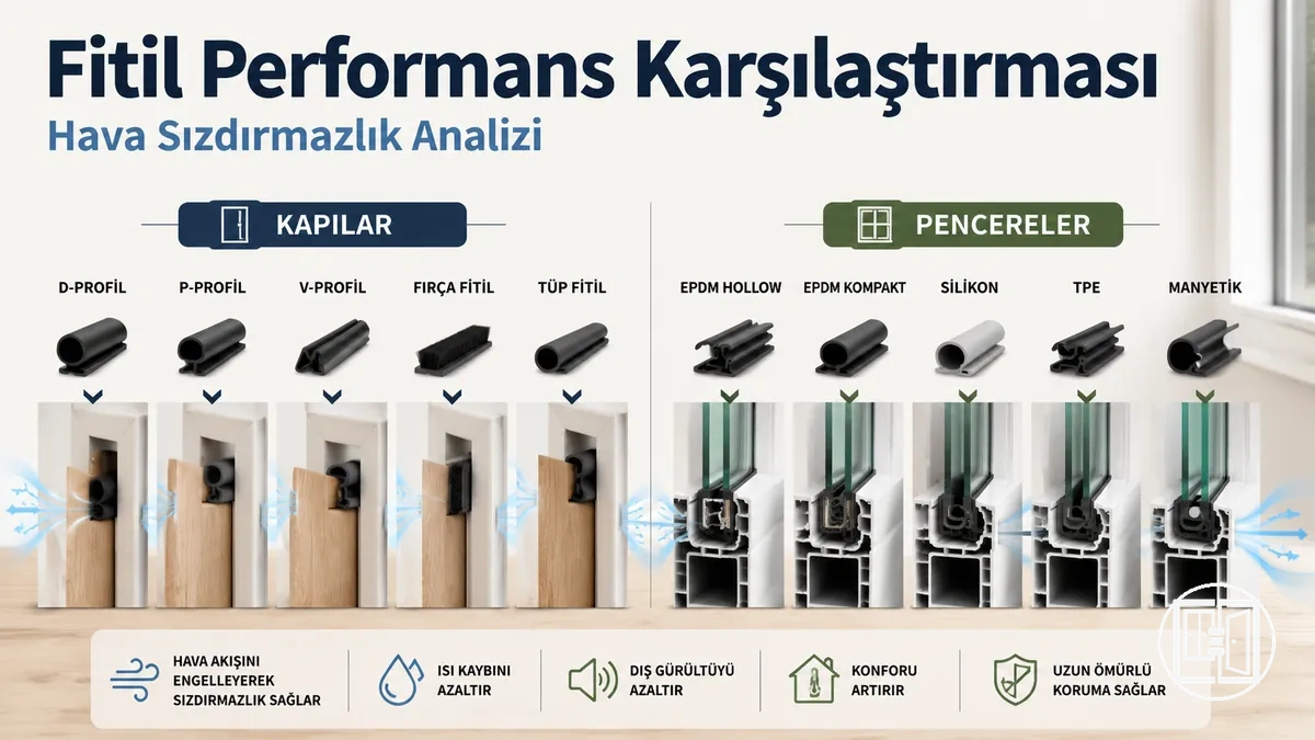 Pencere ve kapı hava yalıtım fitili performans karşılaştırması ve hava sızdırmazlık verimliliği analizi