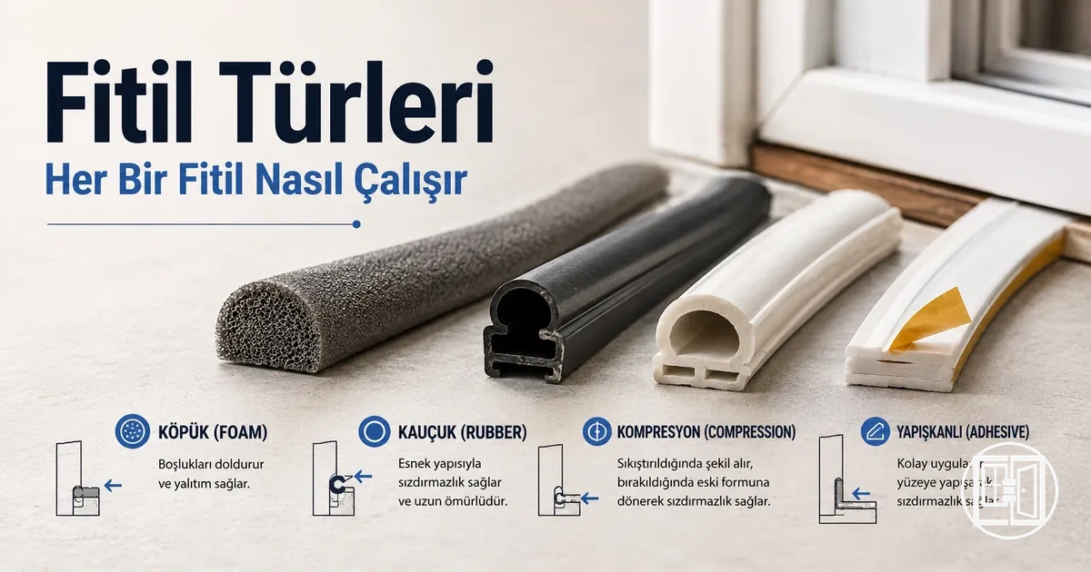 Pencere ve kapı hava yalıtım fitili türleri: köpük, kauçuk, basınç ve yapışkan profiller