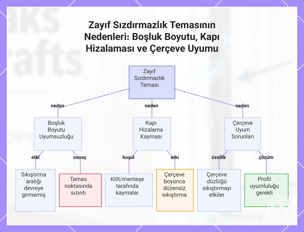 Zayıf Sızdırmazlık Temasının Nedenleri: Boşluk Boyutu, Kapı Hizalaması ve Çerçeve Uyumu